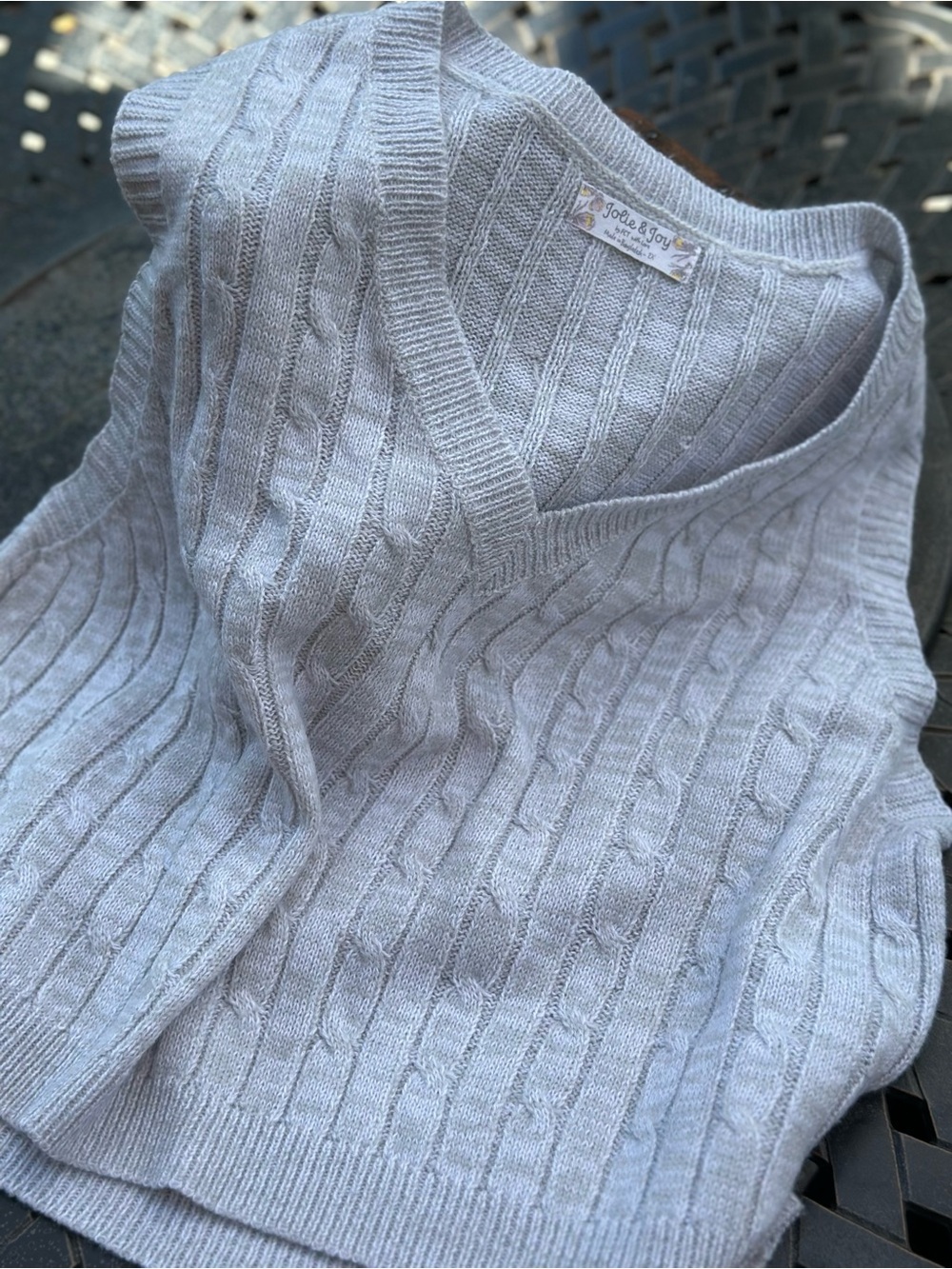 Jolie and Joy Gray Cable Knit Sweater Vest Size 2X